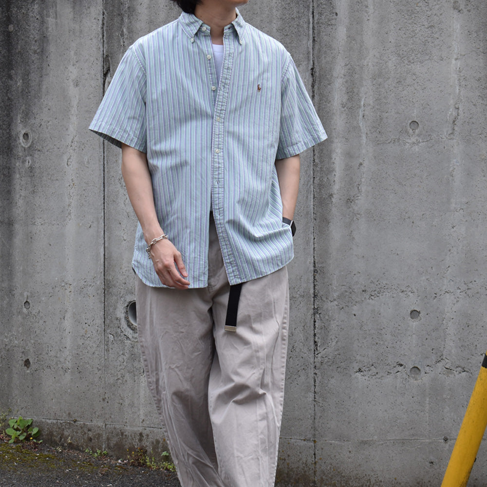 Ralph Lauren “CLASSIC FIT” ストライプ 半袖 ボタンダウンシャツ 240501 S2096