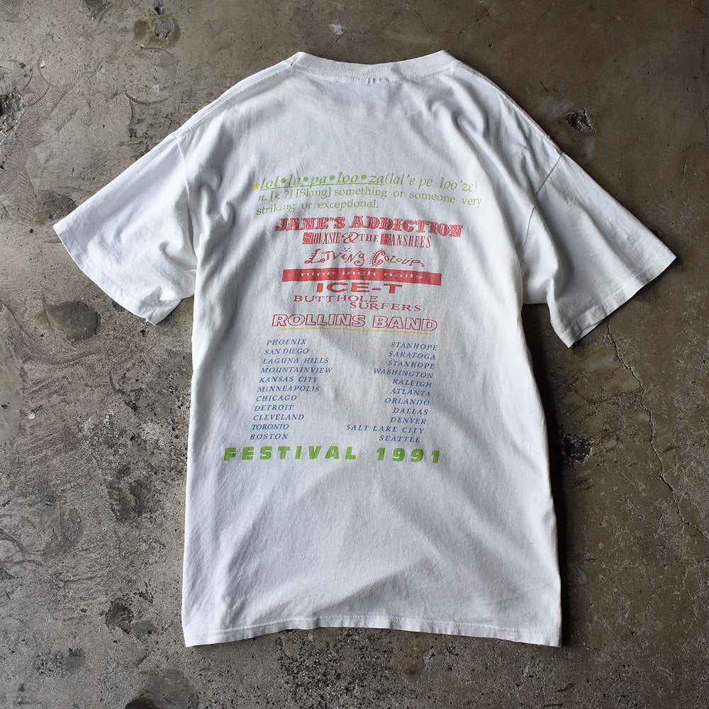 90's 初期！ Lollapalooza 1991 “Jane's Addiction/Siouxsie and the Banshees/Nine Inch Nails/Butthole Surfers/Rollins Band” etc Tシャツ 250505H