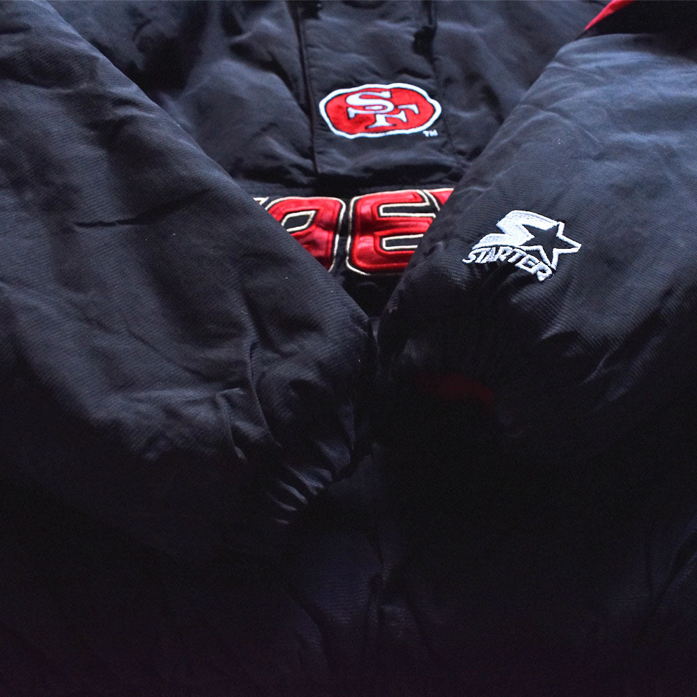 90’s STARTER ”NFL 49ERS” 中綿入り フード ナイロンプルオーバー　231218
