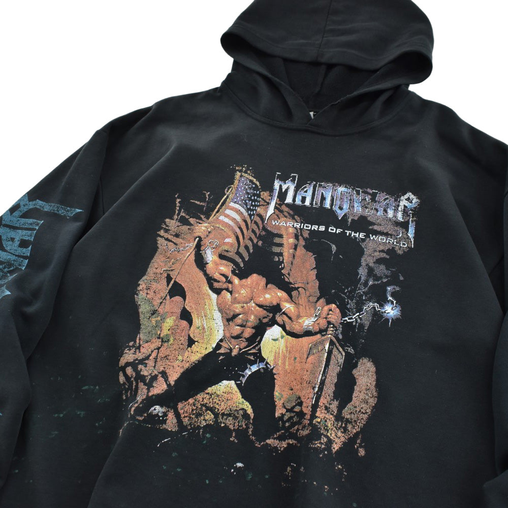 Y2K MANOWAR "WARRIORS OF THE WORLD" スウェット ロックフーディー 260403H