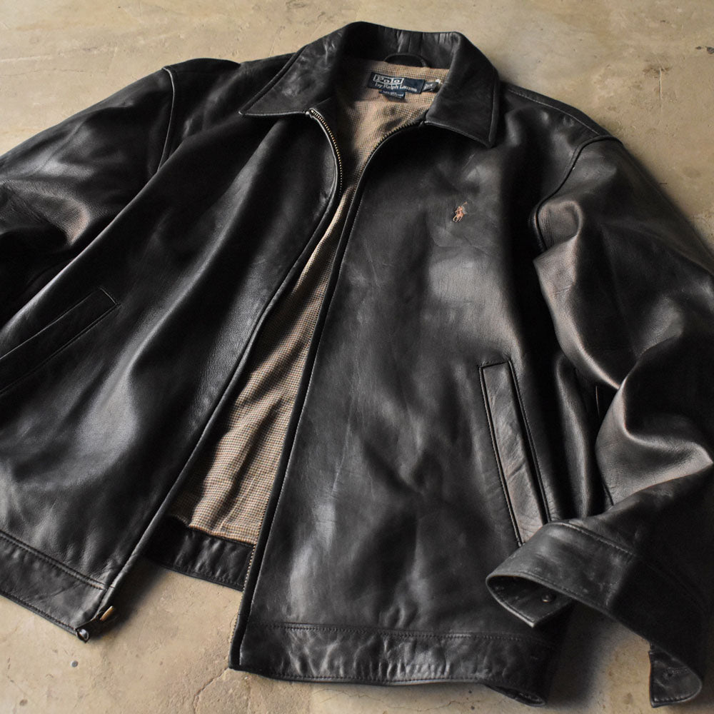 90's Polo Ralph Lauren スイングトップ レザージャケット 240507