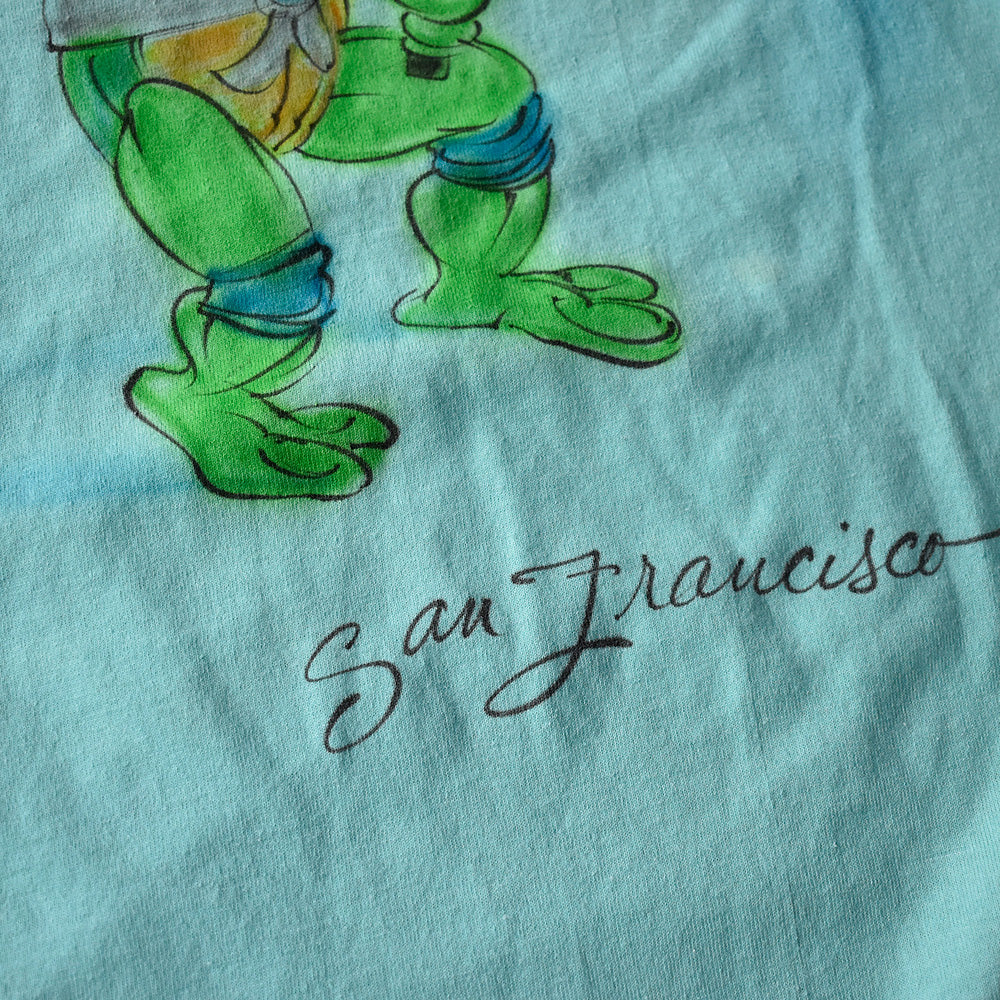 80's～ “Teenage Mutant Ninja Turtles” エアブラシ！ 海外アニメ キャラ Tシャツ USA製 250807H