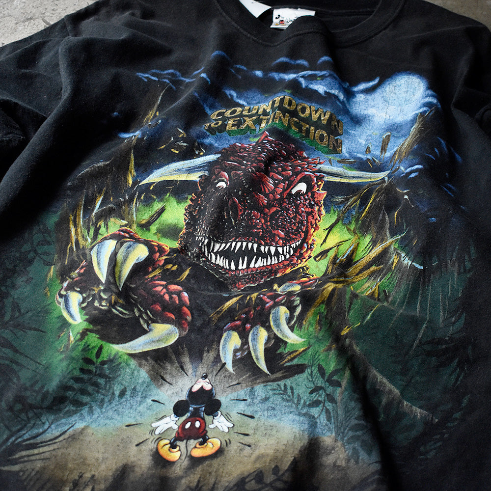 ディズニー Countdown to Extinction 恐竜 ミッキー Tシャツ 90年代 USA製 ヴィンテージ