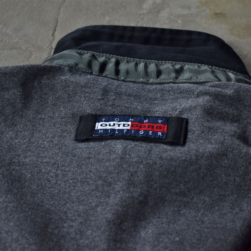 90’s TOMMY HILFIGER “OUTDOORS” 衿付き ハーフジップ スウェット 231005