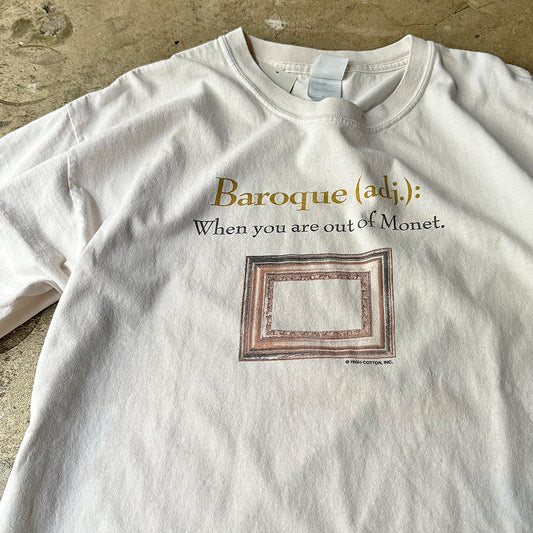 90's～ クロード・モネ “Baroque-When you are out of Monet.” 額縁 ジョークTシャツ 240306H