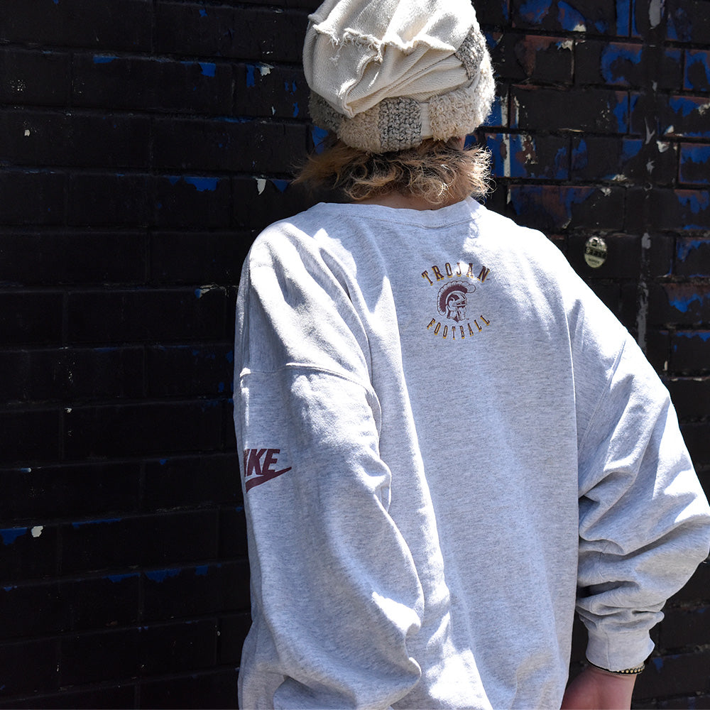 90's NIKE “USC Trojans football” 袖プリント！ スウェット USA製 240519H