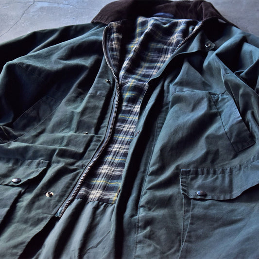 80-90's Oxford Blue オイルドコットンジャケット ENGLAND製 231021