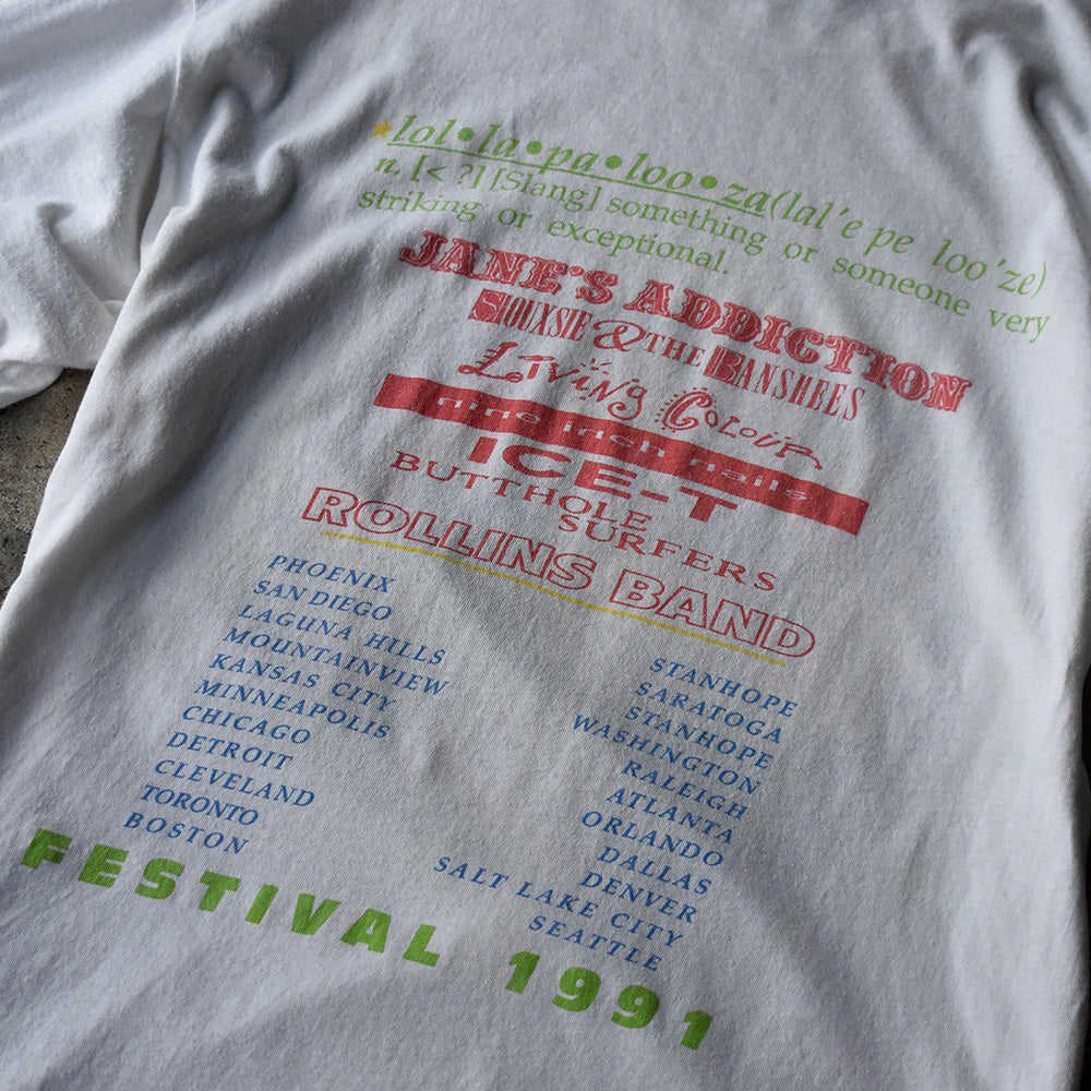 ロラパルーザ 1991 第1回 サイケデリック サークルロゴ フェスTシャツ BROCKUM USA製 ヴィンテージ