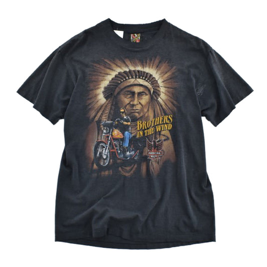 80's 3D Emblem "Brothers in the Wind" バイカーTシャツ 260605H