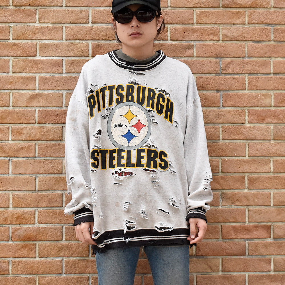 90's ボロ！ NFL “Pittsburgh Steelers” スウェット USA製 240409H