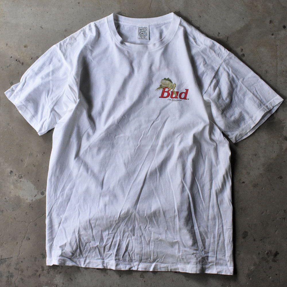 90's WILD OATS “Budweiser” 両面プリント カエル ビール 企業 Tシャツ ...