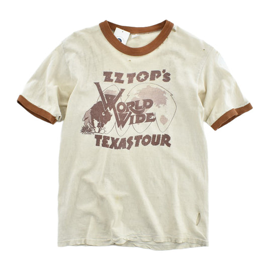 70's ZZ TOP "WORLDWIDE TEXAS TOUR" 1976 リンガー ロックTシャツ 260908H