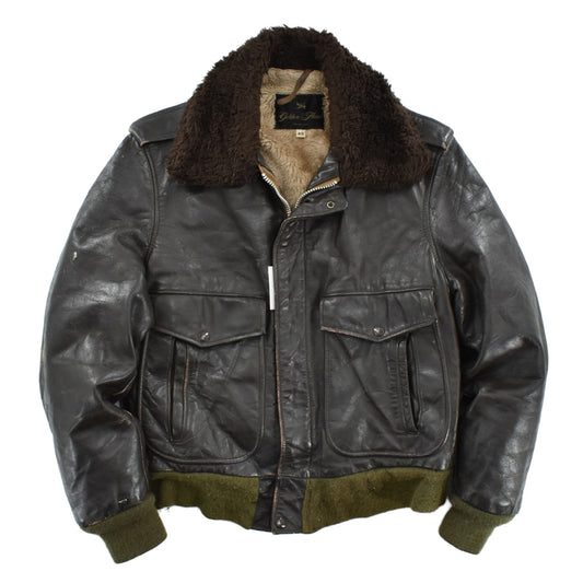 70’s Golden Fleece Spiewak ゴールデンフリース レザー フライトジャケット G-1タイプ ボアカラー 焦げ茶