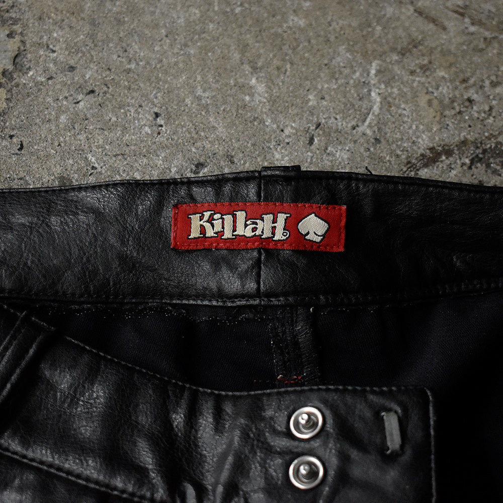 Y2K Killah by Sixty フェイクレザー ジップパンツ Italy製 250511H