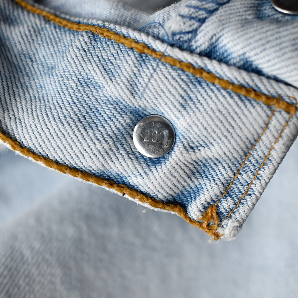 Y2K パッチカスタム！ Levi's 501 “メタル“ デニムパンツ スペイン製 アイスブルー 250520H