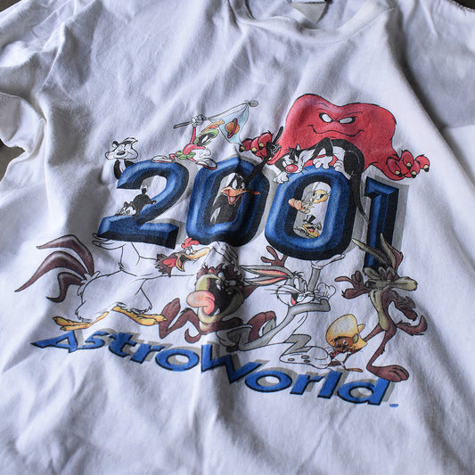 Y2K Looney Tunes ”SixFlags / 2001 Astroworld” キャラ Tシャツ 240403