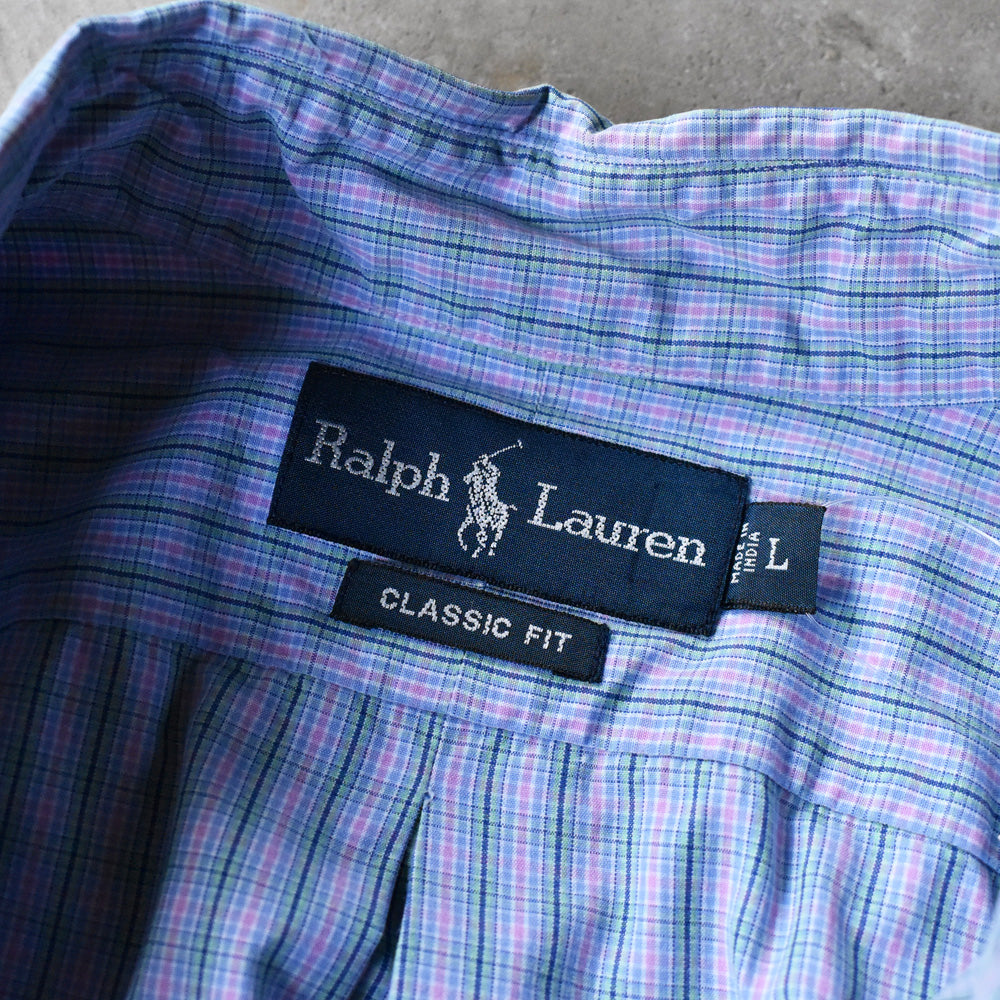 90's Ralph Lauren “CLASSIC FIT” チェック 半袖 ボタンダウンシャツ 240807 S2150