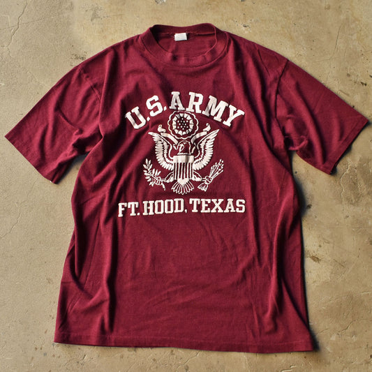80’s U.S.ARMY “FT.HOOD.TEXAS” ARTEX 発砲プリント Tシャツ USA製 230919
