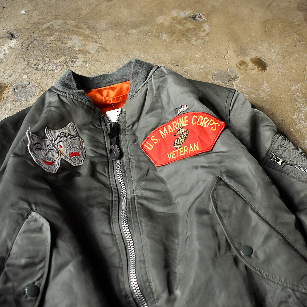 80's ALPHA “Mötley Crüe×USMC”ワッペン付き！ MA-1 フライトジャケット USA製 240212H