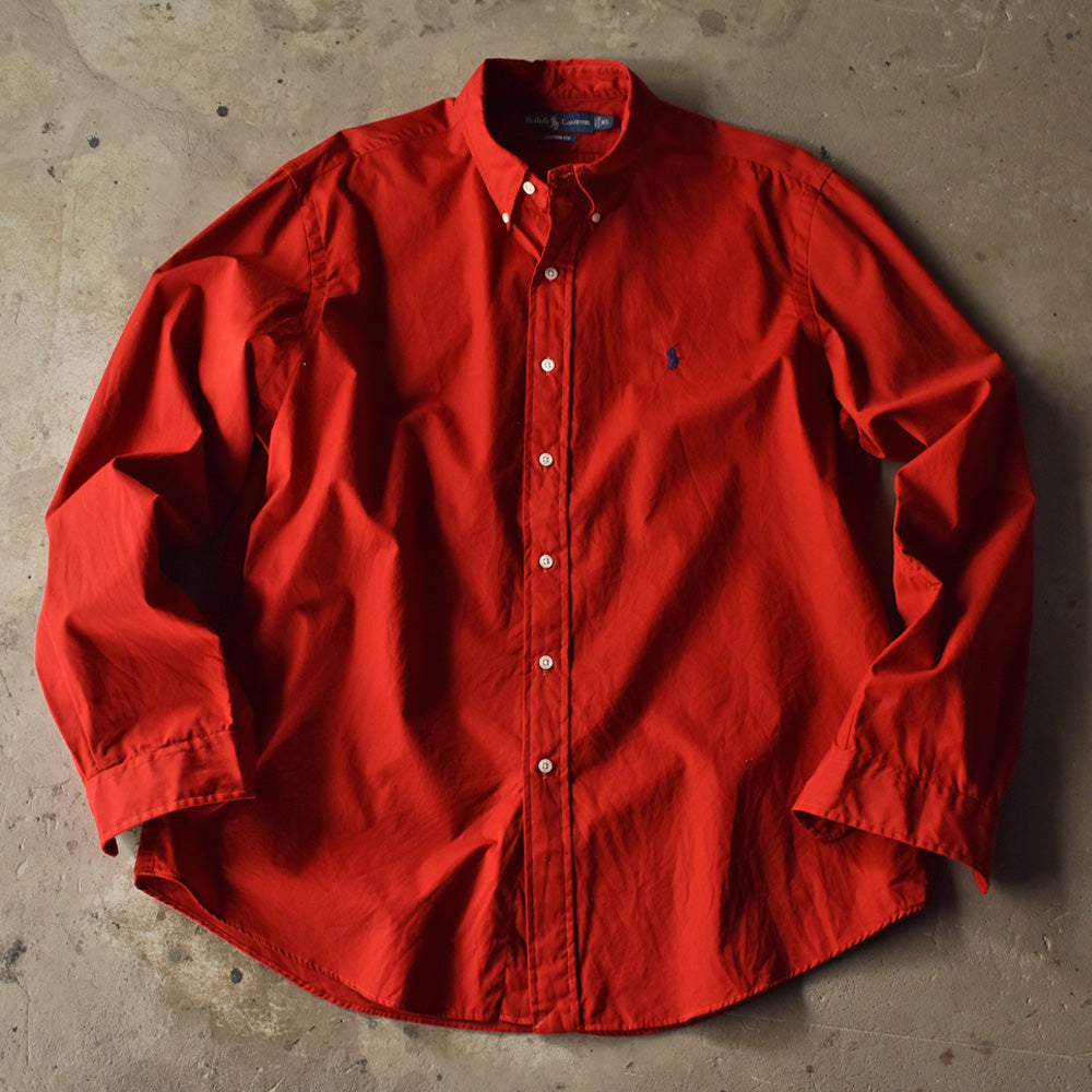 Ralph Lauren/ラルフローレン “CUSTOM FIT” 赤 ボタンダウンシャツ　230527