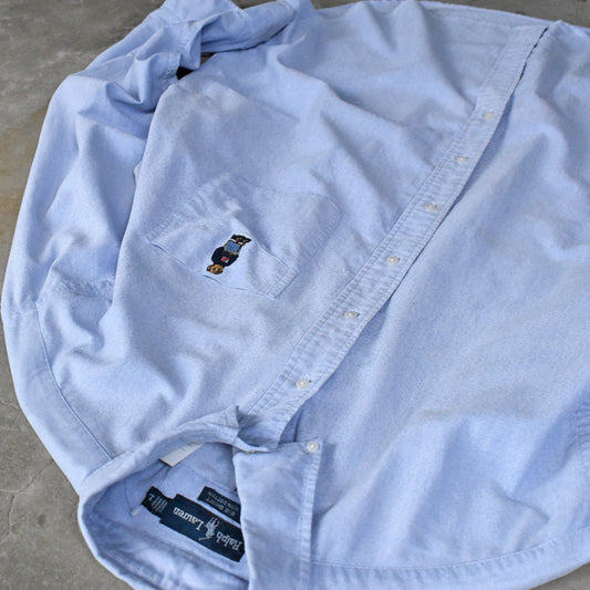 90's Ralph Lauren “BIG SHIRT” ポロベア! ボタンダウンシャツ 240817 S2168