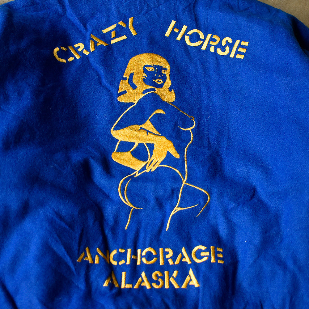80's～ CRAZY HORSE ANCHORAGE ALASKA “ nude lady” レザー切り替え アワードジャケット 231130H