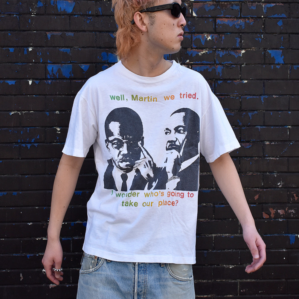 90's マルコム・X+キング牧師 Tシャツ 240109H