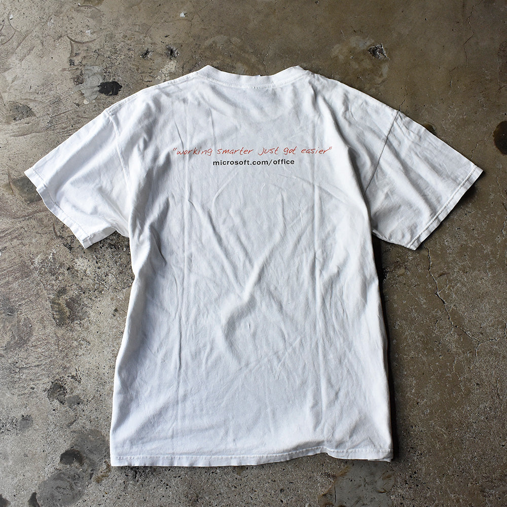 Y2K Microsoft Office XP ”working smarter just got easier“ 企業 Tシャツ 250801H