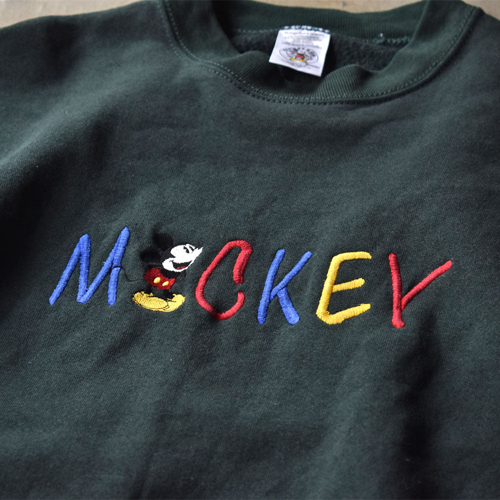 90’s Disney “Mickey“ 刺繍 スウェット USA製 240208