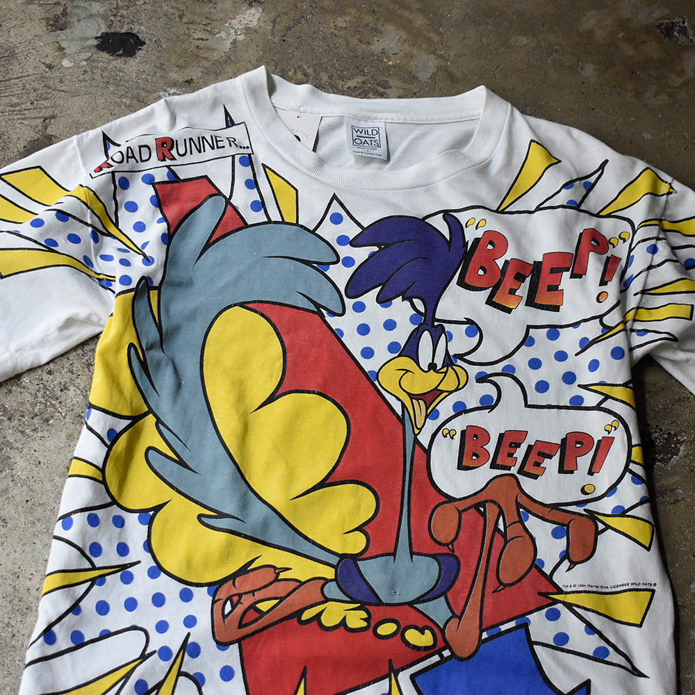 90's AOP！ Looney Tunes “Road Runner” 海外アニメ キャラ Tシャツ USA製 250824H