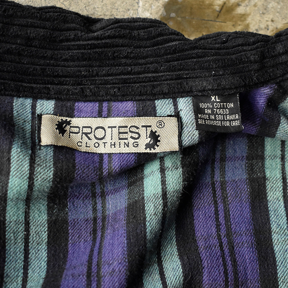 90's Protest Clothing フルジップ コーデュロイシャツ 231231H