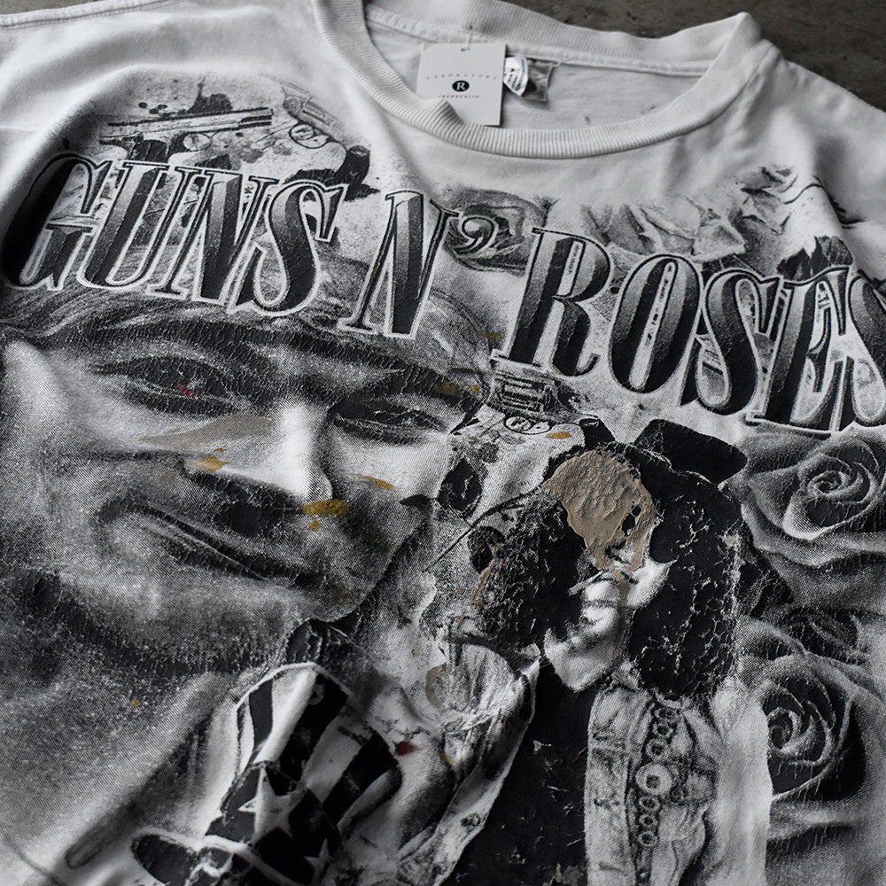 Y2K ペンキ！ GUNS N' ROSES オーバープリントTシャツ 230924H