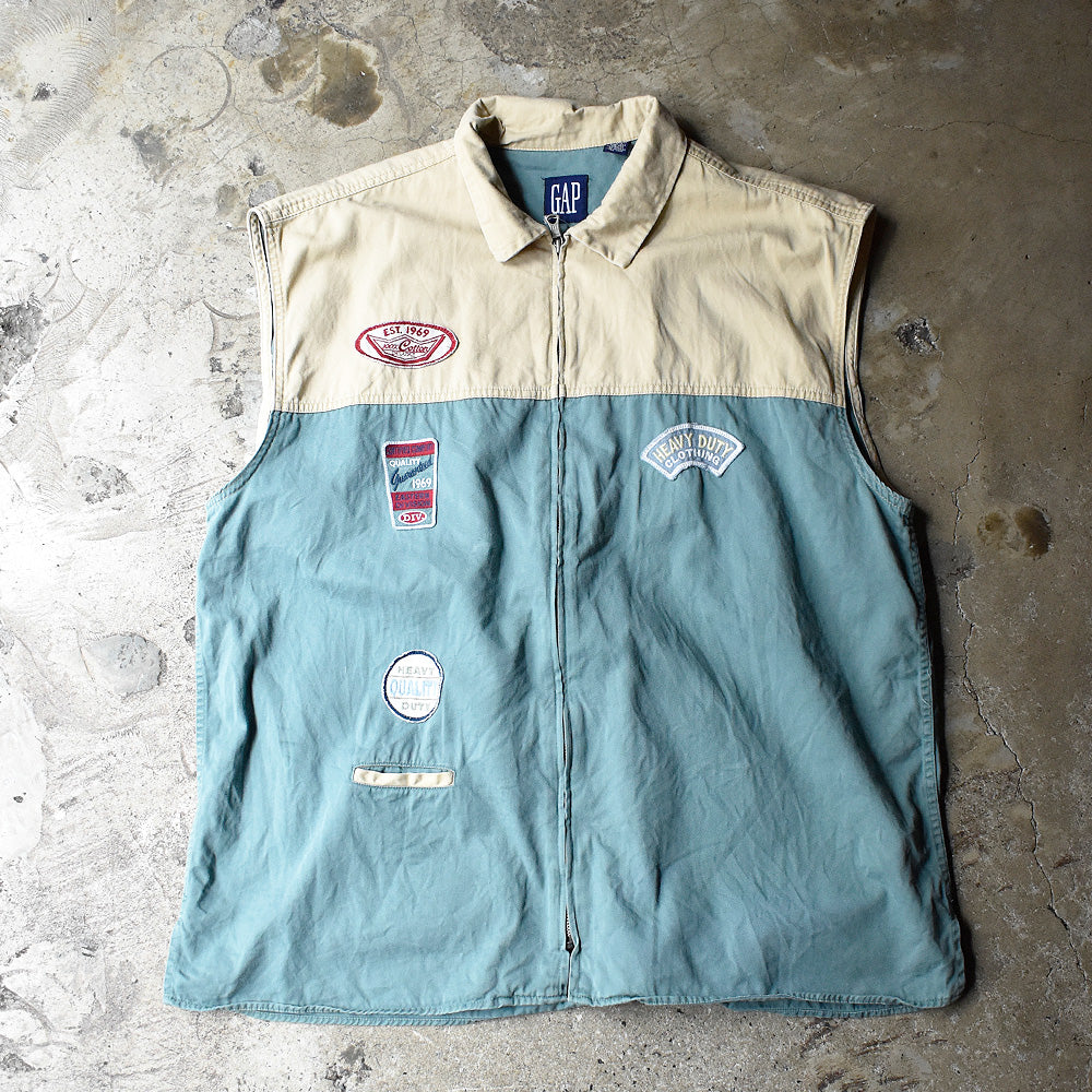 90's Old GAP ワッペン付き コットンベスト 240510H