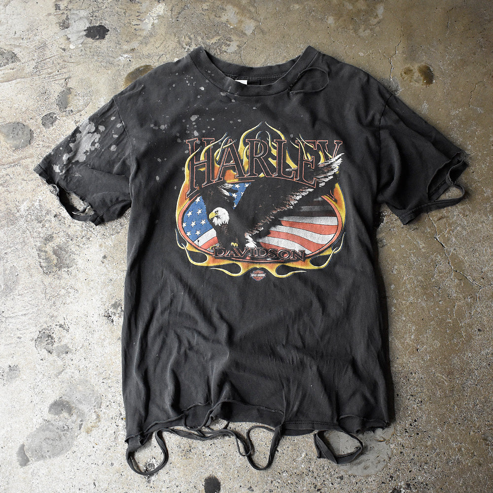 ハーレーダビッドソン 星条旗 イーグル ボロ Tシャツ 1999年 USA製 ヴィンテージ