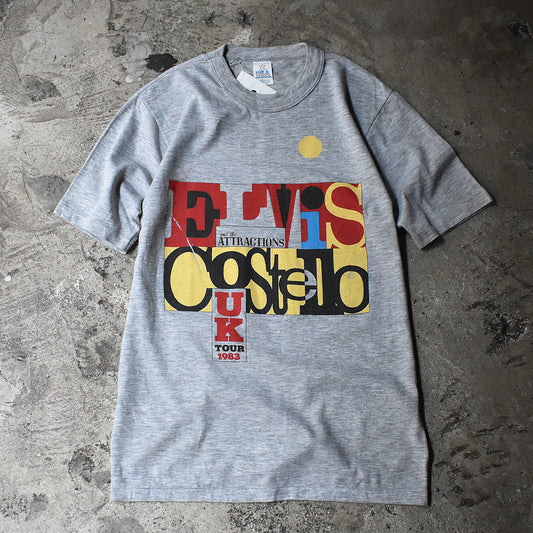 80's Elvis Costello "UK TOUR 1983" ロック Tシャツ 230614HYY