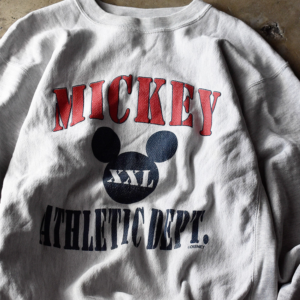 90's Disney “MICKEY” 三段プリント！ リバースタイプスウェット USA製 240911H