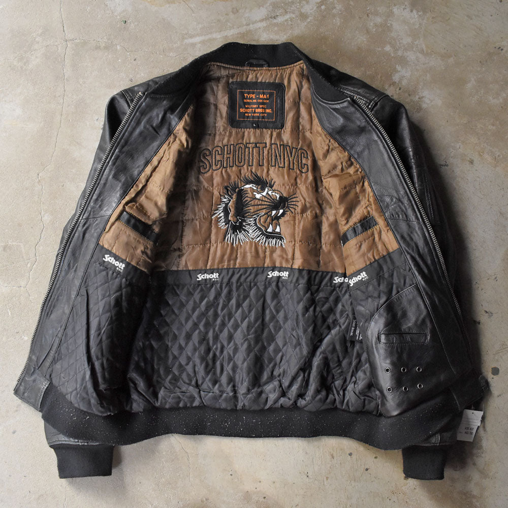 90’s Schott MA-1 レザーフライトジャケット 251007H