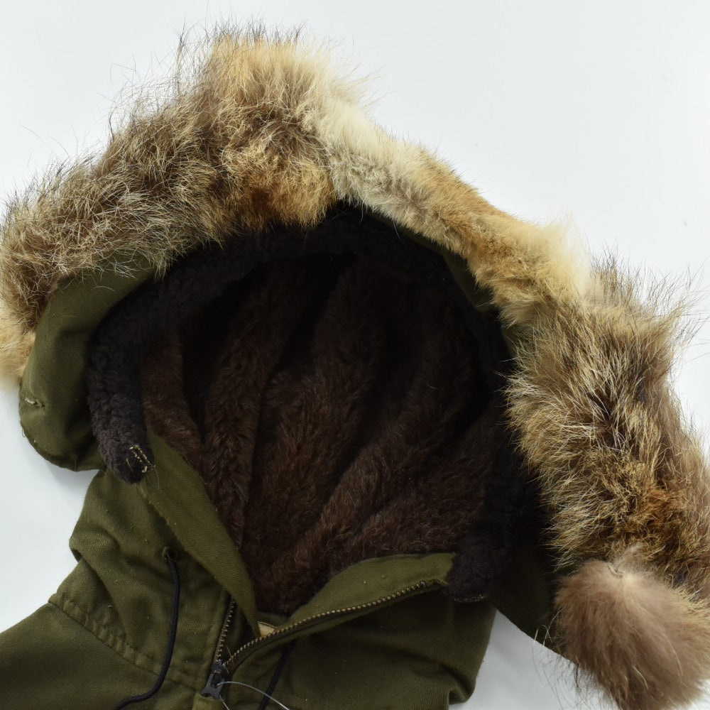 70’s U.S.NAVY ALPHA INDUSTRIES MIL-H-18374 リアルファー フードベスト ステンシル入り 261027H