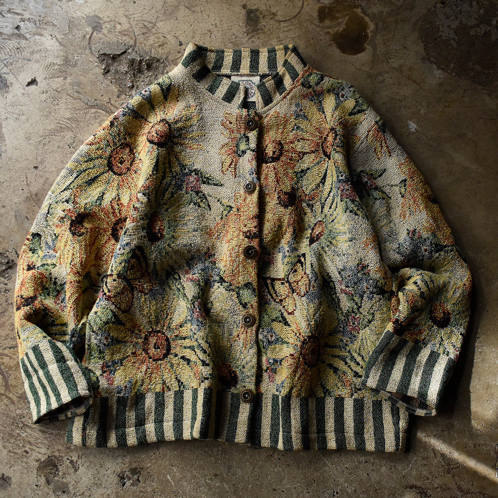 90's SUGAR STREET WEAVERS “ヒマワリ” ゴブラン織りジャケット USA製 231023H