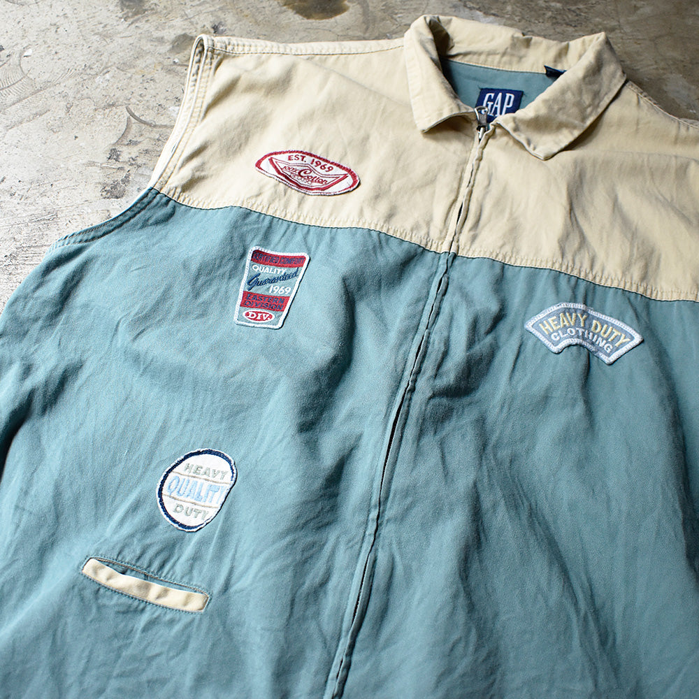 90's Old GAP ワッペン付き コットンベスト 240510H