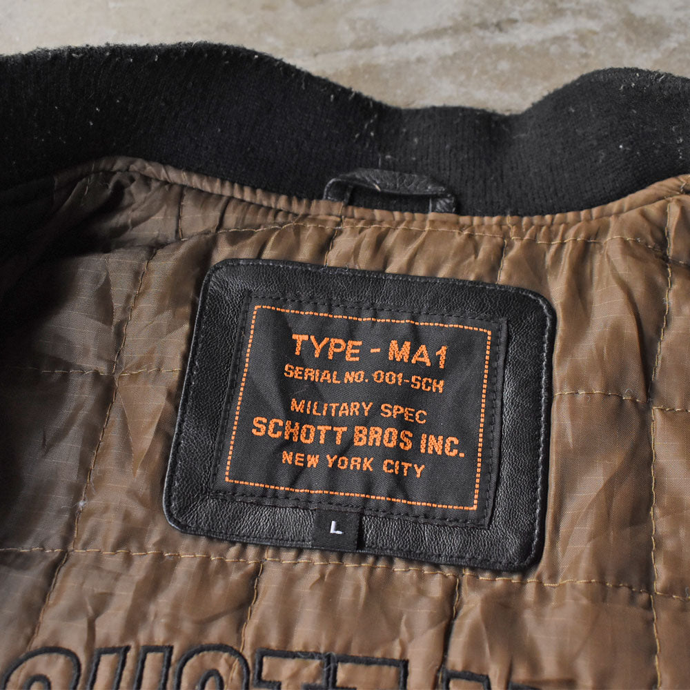 90’s Schott MA-1 レザーフライトジャケット 251007H