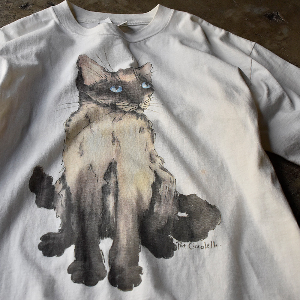 ネコ イラスト アニマルTシャツ 1990年 USA製 ヴィンテージ