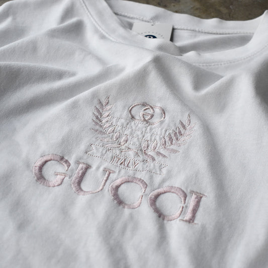 90's ブートレグ “GUCCI” ピンク刺繍Tシャツ 250603H
