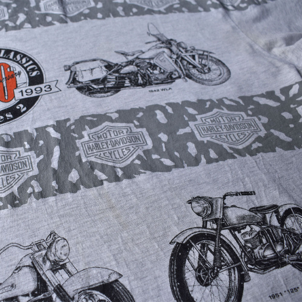 90’s　Harley-Davidson/ハーレー・ダビッドソン AOP！ “90th ANIVERSARY” Tシャツ　USA製　230426H