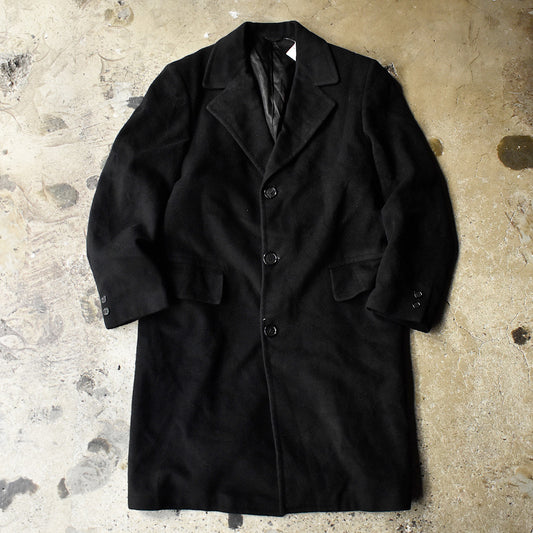 50's~ karamai casamere カシミア チェスターコート ブラック! 250128