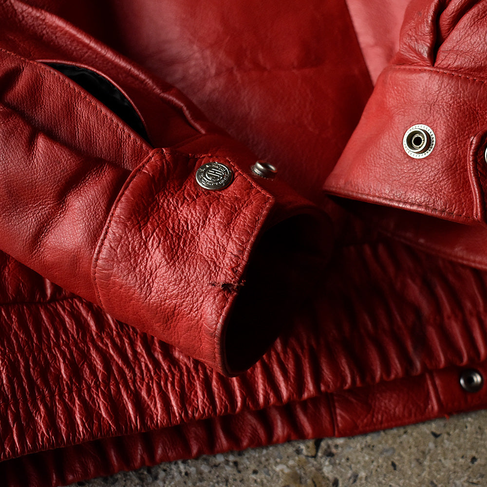 90's～ Chase Authentics×JEFF HAMILTON レザー レーシングジャケット 250317H