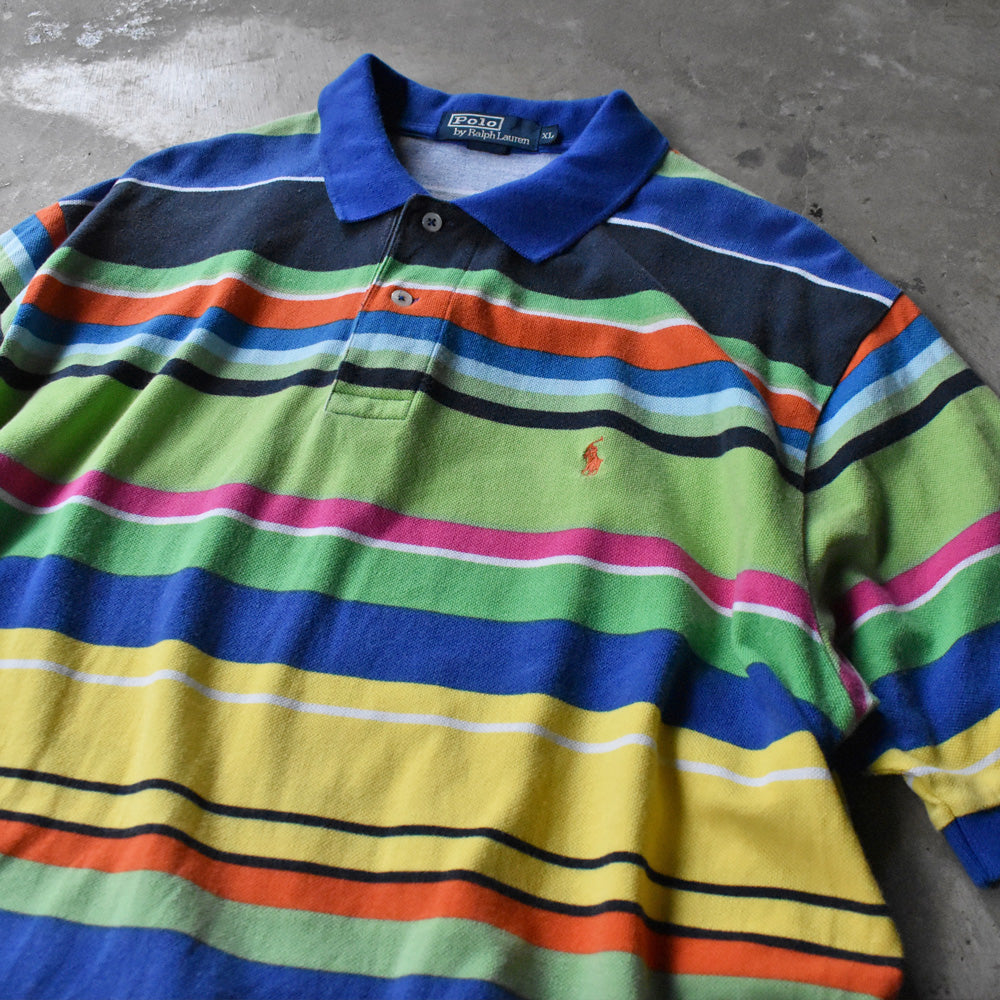 90's Polo Ralph Lauren マルチボーダー ポロシャツ 240728 S2167