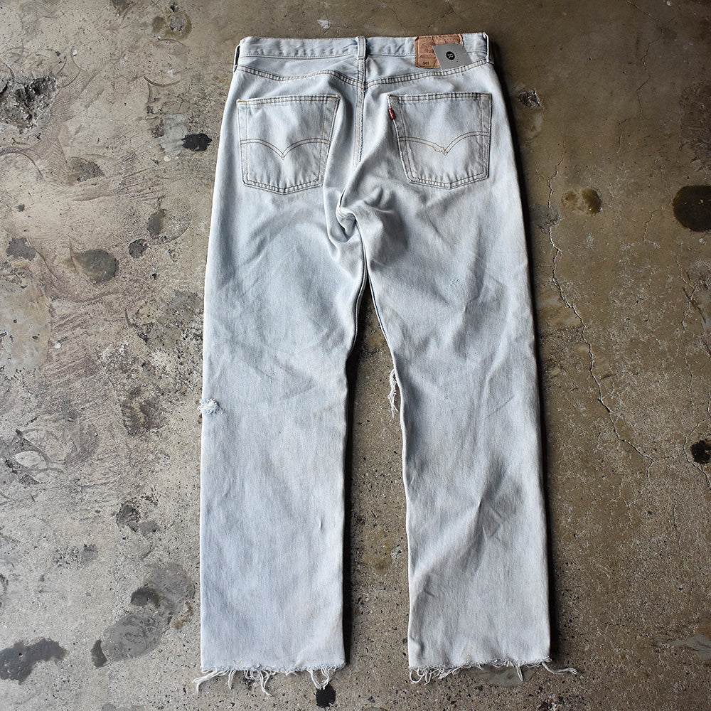 Y2K パッチカスタム！ Levi's 501 “メタル“ デニムパンツ スペイン製 アイスブルー 250520H