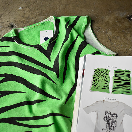 70's “Zebra Pattern” AOP カットオフTシャツ 【Couleurshirt掲載】 241018HY33