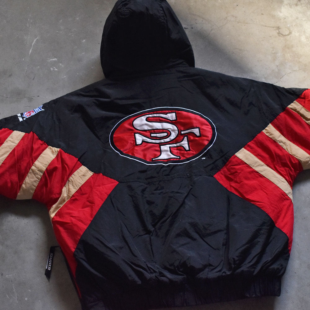 90’s STARTER ”NFL 49ERS” 中綿入り フード ナイロンプルオーバー　231218